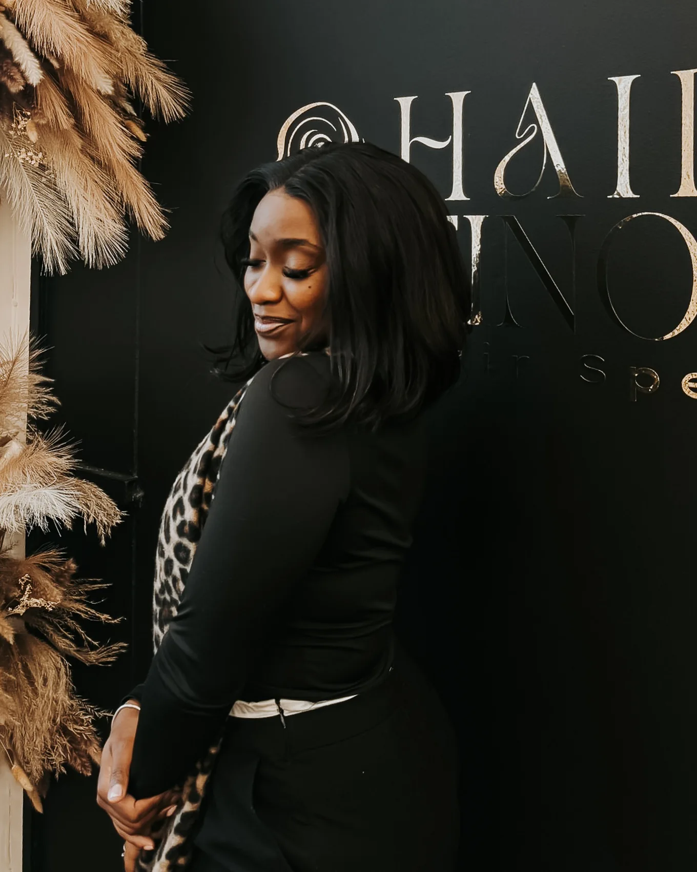 Smooth bob hairstyle photographed in the salon